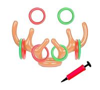 Spldsun 10 Piezas Juego Inflable de Lanzamiento, Juego Inflable con Anillos, Anillos Cornamenta Inflable, Anillo Hinchable para Nadar y Jugar en Piscina para Adultos y niños