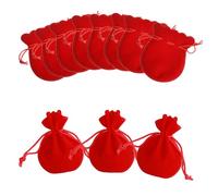 Spldsun 50 Piezas Bolsitas De Tela PequeñAs, Bolsas Terciopelo Para Guardar, Bolsa Franela PequeñO, Para Joyas, BisuteríA, Caramelos, PequeñOs Regalos, Etc. Para Evitar ArañAzos (Rojo)