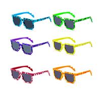 Spldsun 6 Piezas Gafas de Sol de Píxel de Matón Indiferente Gafas de Sol de Píxel de Matón, Thug Life Gafas de Sol, para Niños Adultos Gafas de Sol con Píxeles (6 Colores)