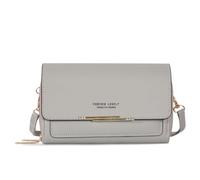 Spldsun Bolso Bandolera Pequeño de Cuero para Mujer - Bolso de Hombro Retro para Fiesta con Tarjetero y Correa Ajustable y Desmontable (Gris)