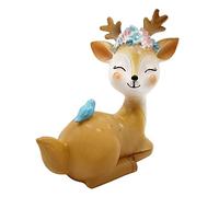 Spldsun Figura de Reno, Mini Ciervos Figura, Adornos únicos de Ciervos Figura Decorativa de Ciervo en 3D Decoración Artificial De La Torta De Los Ciervos Ornamento Lindo De La Resina