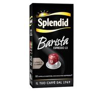 Splendid Café Espresso Barista Cápsulas de Aluminio Intensidad 13, Granos Arabica, resistentes y potentes, con notas de chocolate y caramelo, compatibles con máquinas Nespresso, 10 Cápsulas