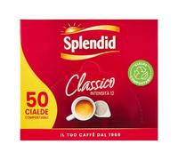 Splendid - Cápsulas de café ESE - 50 cápsulas - Intensidad 12 - Mezcla de espresso para máquina de filtro de dosis única - Sabor fuerte y aroma tostado