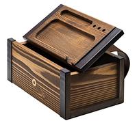 SPLENDSTOR Caja de madera grande con bandeja de madera decorativa, hecha a mano en Europa, gran organizador de almacenamiento para guardar tus accesorios y artículos esenciales