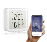 Splenssy Tuya WiFi inteligente Sensor de temperatura para el hogar Sensor de humedad de temperatura inalámbrico Sistema de escena de automatización para el hogar Compatible con Alexa