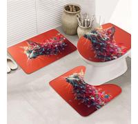 Splinter - Juego de alfombras de baño de 3 piezas, tapetes de baño de espuma viscoelástica suave y absorbente y tapete de inodoro en forma de U, decoración del hogar, secado rápido