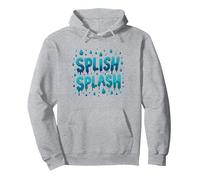 Splish Splash - Diseño de Gotas de Agua para diversión veraniega Sudadera con Capucha, Unisex para Adultos, Gris Jaspeado, S