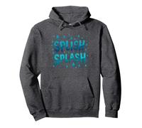 Splish Splash - Diseño de Gotas de Agua para diversión veraniega Sudadera con Capucha, Unisex para Adultos, Jaspeado Oscuro, XL