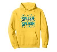 Splish Splash - Diseño de Gotas de Agua para diversión veraniega Sudadera con Capucha, Unisex para Adultos, Limón, XL