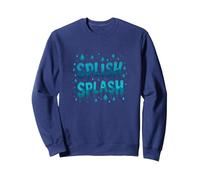 Splish Splash - Diseño de Gotas de Agua para diversión veraniega Sudadera, Unisex para Adultos, Azul Marino, L