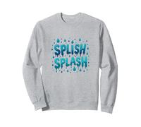 Splish Splash - Diseño de Gotas de Agua para diversión veraniega Sudadera, Unisex para Adultos, Gris Jaspeado, L