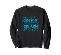 Splish Splash - Diseño de Gotas de Agua para diversión veraniega Sudadera, Unisex para Adultos, Negro, XXL