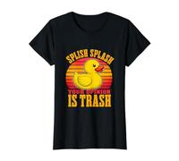 Splish Splash Tu opinión es Basura, Divertido, Ingenioso Meme de la generación Z Camiseta gráfica económica, Mujer, Negro, M