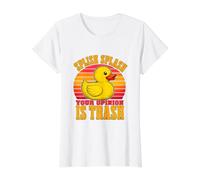 Splish Splash Tu opinión es Basura, Divertido, Ingenioso Meme de la generación Z Camiseta gráfica económica, Mujer, Blanco, M