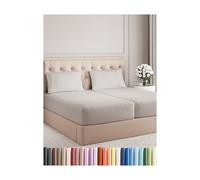 Split King 5 Piece Sheet Set - Comfy Breathable & Cooling Sheets - Hotel Luxury Bed Sheets for Women & Men - Deep Pockets, Microfiber, Soft and Wrinkle Free Sheet - Light Grey Oeko-Tex Bed Sheet Set
