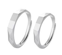 Split Ringe Verstellbarer Lichtring, personalisierter handgefertigter Projektionsring, 925er Silber, "I Love You", Verlobungs- und Ehering Granat Ringe, Einheitsgröße, Plata, Sin piedras preciosas