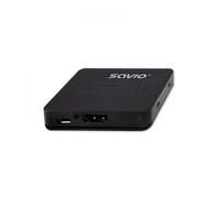 Splitter Savio CL-93 1x2 HDMI 4K 3D Negro 3840x2160 USB-C HDMI 1.4