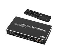 Splitter 4 in 1 out 11x6x1.6cm/4.33×2.36×0.63in | Seamless 4K Display Connector Switcher | 4 in 1 out HD Multiviewer,for Input Monitoring Camera TV Game Presentation and Video Switching Production