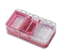 Splitter De Píldora - Cortador De Tableta Pequeño 6x11x3cm, Silicona + ABS + Divisor De Acero | Caso Organizador De Medicina Semanal Diario Portátil, Cajas De Medicina Portátiles De Doble Capa Para An