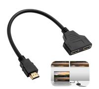 Splitter Hdmi 1 Entrada 2 Salidas, Duplicador Divisor Hdmi 1 In 2 out 1080P HDMI Macho a Doble HDMI Hembra, Divisor de Cable HDMI para HDTV HD, Monitor y Proyectores, Adaptador Doble Hdmi