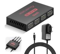 Splitter HDMI 1 Entrada 4 Salidas 4K 3D, Duplicador 1x4 con Resolución 1080P y 4K@30Hz, HDMI Divisor, Switch, Compatible con PS4, Xbox, HDTV, DVD, Monitor, Proyectores