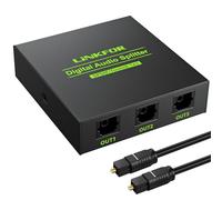 Splitter Optico 3 Salidas Divisor de Audio Digital Selector Audio Optico Toslink SPDIF Soportar LPCM 2.0 / DTS/Dolby-AC3 para PS3 STB Xbox VHS VCR Blue-Ray DVD HDTV Amplificador