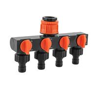 Splitter, Spigot Connector, Irrigation Adapter, Leakproof ABS Body, 4-Way Independent Valves, Ideal for Outdoor Farm Lawn RV Use, 1 Piece