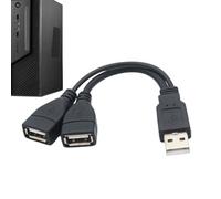 Splitter USB 2 en 1 salida, Splitter USB 1 en 2 salidas - Cable USB Y Splitter Y Cable USB Port Splitter - Splitter USB 2 en 1 para coche - Cable Y, USB hembra a USB macho