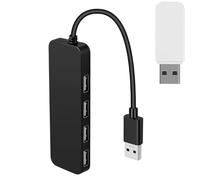 Splitter USB para portátil - Cable de 30 cm Expansor Hub de 4 puertos, transferencia de datos de alta velocidad Interfaz 2.0 3.0 Tipo C, construcción con carcasa de ABS | PC Ordenador Impresora Flash
