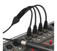 splitterCable - 2FT 4 Way Audio splitterCord, Nickel Plated Connector Adapter | Professional Balanced Microphone splitterfor Stage Performance, Recording Studio, DJ Mixer, DMX Lighting Control,