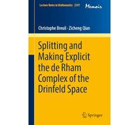 Splitting and Making Explicit the de Rham Complex of the Drinfeld Space: 2397 (Lecture Notes in Mathematics, 2397)