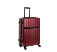 SPLIUMG Maleta con Ruedas con Apertura Frontal, Maleta roja y Negra, Maleta giratoria de embarque para Viajes de Negocios de Alta Gama Adecuada para Viajes de Negocios (Wine Red 19 in)