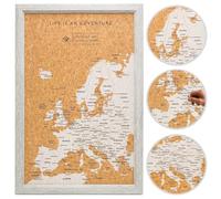 Splosh mapa de viaje - Tablero gris con 100 pines. Madera, corcho