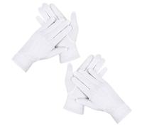Sploziia 2 pares de guantes blancos - Guantes de algodón para hombres y mujeres, guantes para masones o para fiesta de tiradores o para joyas u ocasiones formales