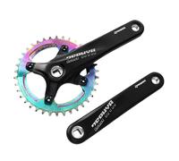 splumzer Bielas MTB, Juego de Bielas Cuadradas de 170 mm para Bicicleta de Montaña con Plato 104 BCD 32/34/36 / 38T, Manivela MTB de Aleación de Aluminio (Vistoso, 38T)