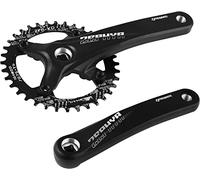 splumzer Bielas MTB, Juego de Bielas Cuadradas de 170 mm para Bicicleta de Montaña con Plato 104 BCD 32/34/36 / 38T, Manivela MTB de Aleación de Aluminio (Negro, 32T)