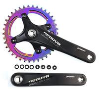 splumzer Bielas MTB, Juego de Bielas Cuadradas de 170 mm para Bicicleta de Montaña con Plato 104 BCD 32/34/36 / 38T, Manivela MTB de Aleación de Aluminio (Vistoso, 36T)