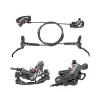 splumzer - Juego de frenos de disco hidráulicos para MTB, frenos de disco hidráulicos con rotor de 160 mm, delantero izquierdo/trasero derecho, adaptador para MTB BMX