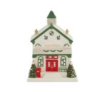 Spode Árbol de Navidad, pueblo de Navidad, oficina de correos, mide 6.5 pulgadas, figura con luz LED