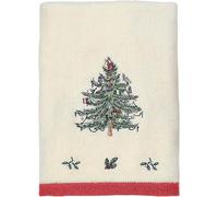 Spode Avanti Linens - Toalla de Mano, decoración navideña de baño, colección roja de árbol de Navidad