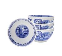 Spode Blue Italian Dip Bowl - Juego de cuencos de porcelana de 4 a 4 pulgadas con diseño oriental, apto para lavavajillas y microondas para inmersión, aperitivos, postre, vajilla azul y blanca