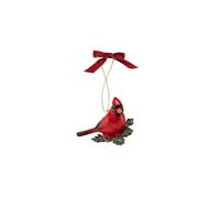 Spode Christmas Tree Cardinal Ornament Festive Holiday Bauble para el rbol de Navidad Earthenware Decoracin colgante con cinta roja para acento dec