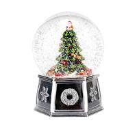 Spode Christmas Tree Winter Wonderland Snow Globe reproduce m sica relajante - Regalo navide o coleccionable personalizado de dolomita duradero -
