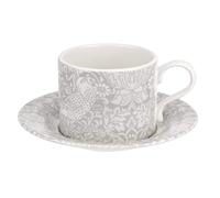 Spode PUM04516 Pure Morris Strawberry Thief-Single taza de té y platillo, cerámica