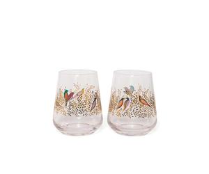 Spode SM-in-4 Sara Miller London Chelsea - Vaso de cristal transparente, capacidad de 0,4 L, 2 unidades