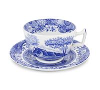 Spode Blue Italian - Juego de 4 tazas y platillos para desayuno, 0,28 l