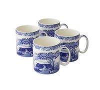 Spode Taza italiana azul, juego de 4 (azul, blanco, 4 unidades (paquete de 1))