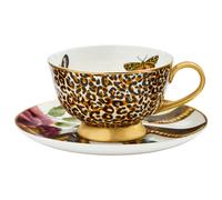 Spode Taza Té con Plato 200 Ml Creatures Leopardo Oro 22k