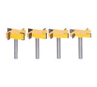 Spoilboard Surfacing Router Bit Set | 4 Flute Rabbet Slot Flattening & Grooving Tool | 1 / 4in Shank for Woodworking / Cabinets / Doors | Carbon Steel & Alloy Construction