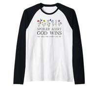 Spoiler Alert God Wins I've Read The Final Chapter Christian Camiseta Manga Raglan